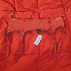 La Petite Coquette red vegan leather garter